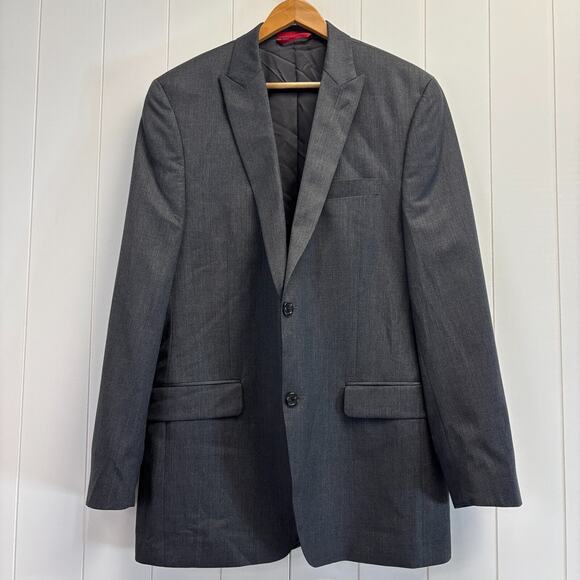 ALFANI Men's Slim Fit Charcoal Wool Corpcore Suit Jacket Size 42R Office Career - Picture 1 of 9